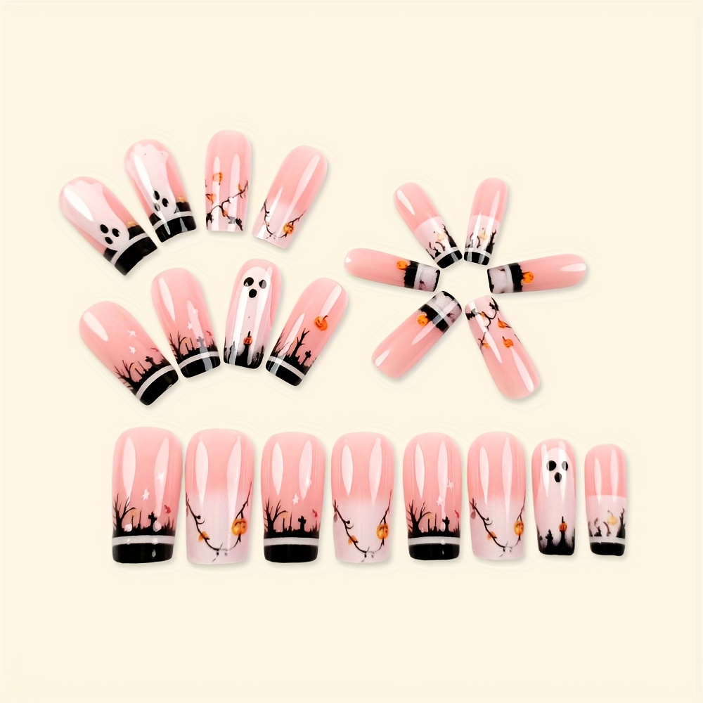 Press-On Nails with Smiling Face Halloween - Image 6