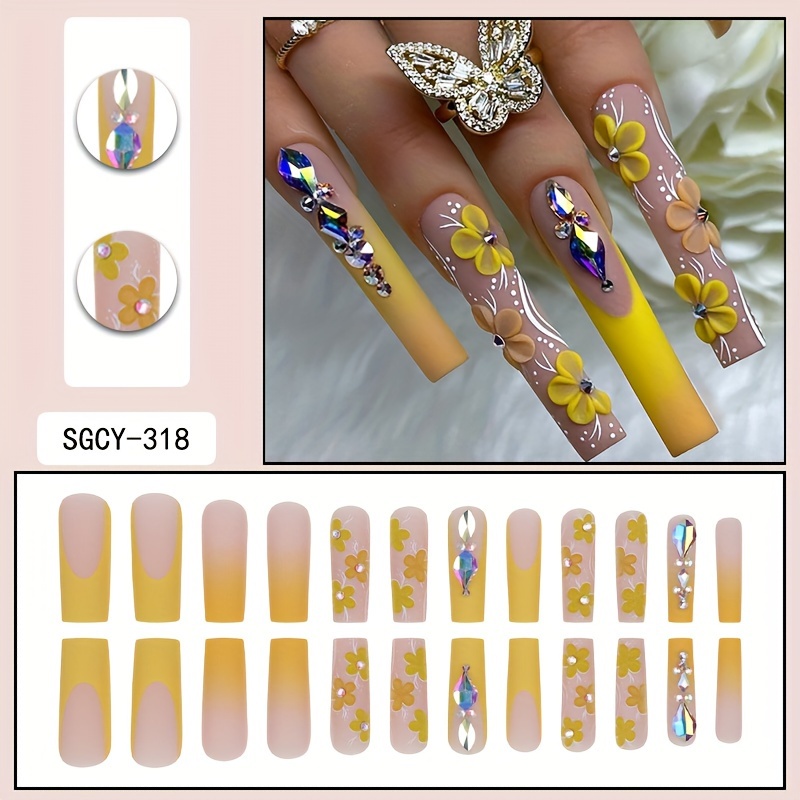 Super Long Square Press-On Nails Set - Image 7