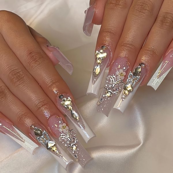 Square Shape Butterfly fairy White French Edge