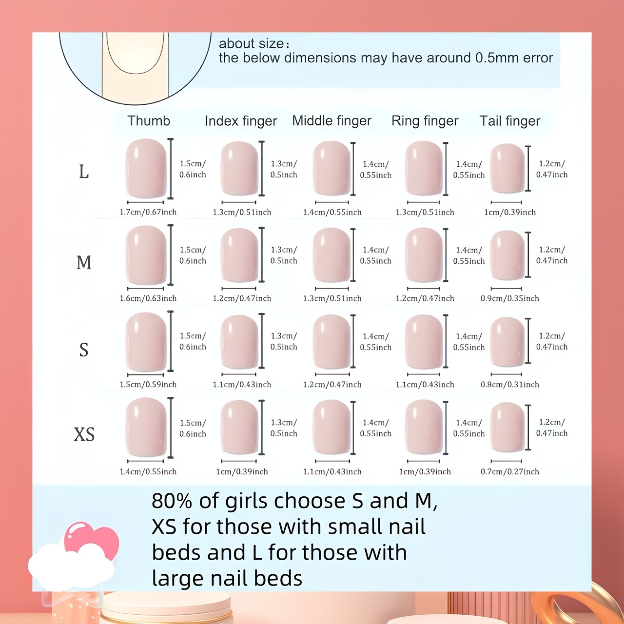 Glam Rhinestone Heart & Bow Press-On Nails - Image 4
