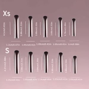 Handmade Champagne Golden Rhinestone Extra-Long Press-On Nails - Image 9