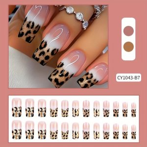 Middle Length Leopard Color block Polka Dot Design - Image 2