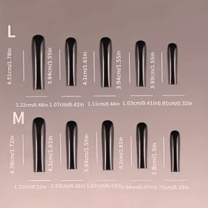 Handmade Champagne Golden Rhinestone Extra-Long Press-On Nails - Image 4