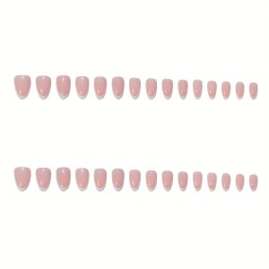 Short Almond French Style Press-On Nails - Image 3