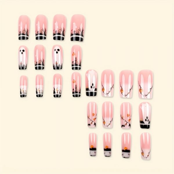 Press-On Nails with Smiling Face Halloween - Image 7