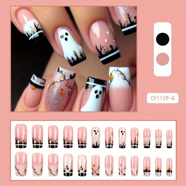 Press-On Nails with Smiling Face Halloween - Image 2