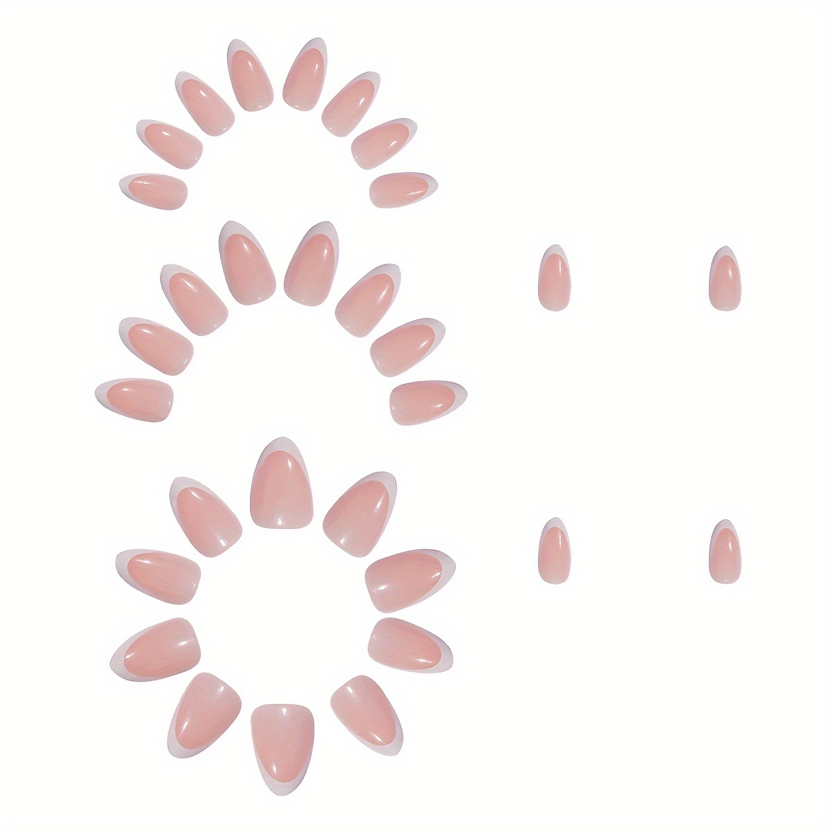 Short Almond French Style Press-On Nails - Image 2