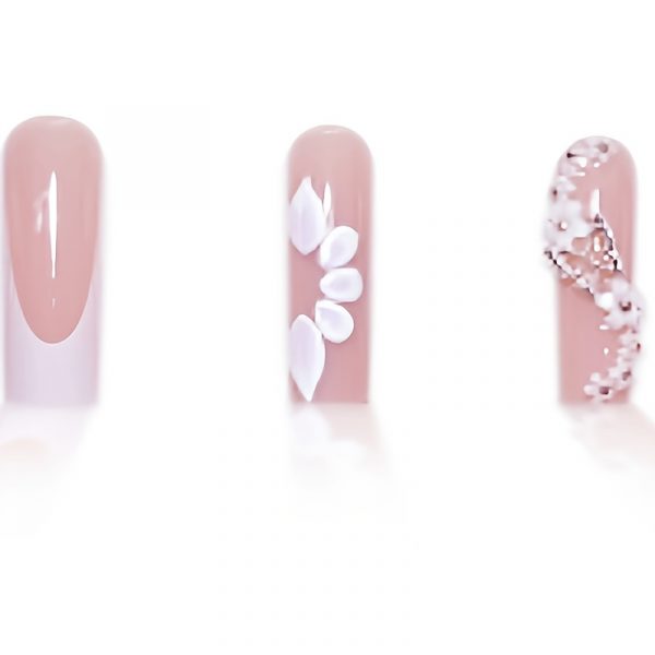 Coffin Shaped Nude Pink & White three-dimensional White Flower - Image 2