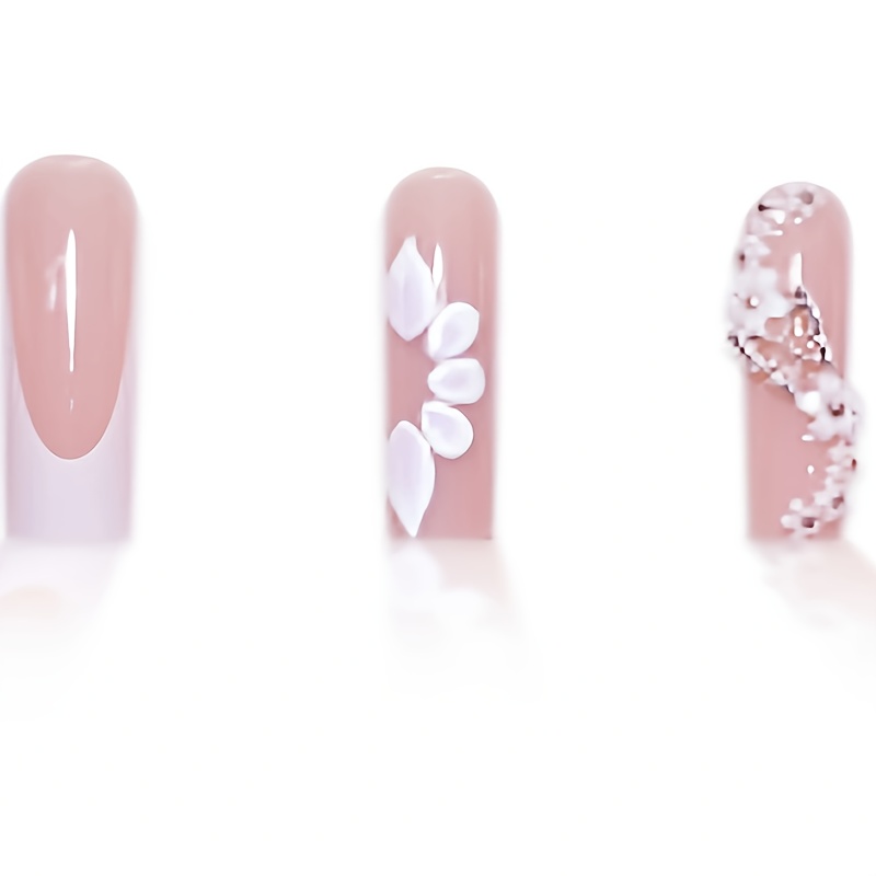 Coffin Shaped Nude Pink & White three-dimensional White Flower - Image 2