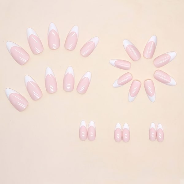Hand And Foot Suit Press On Nails White French - Image 3