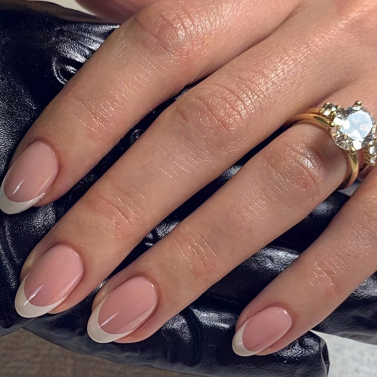 Short Almond French Style Press-On Nails - Image 1