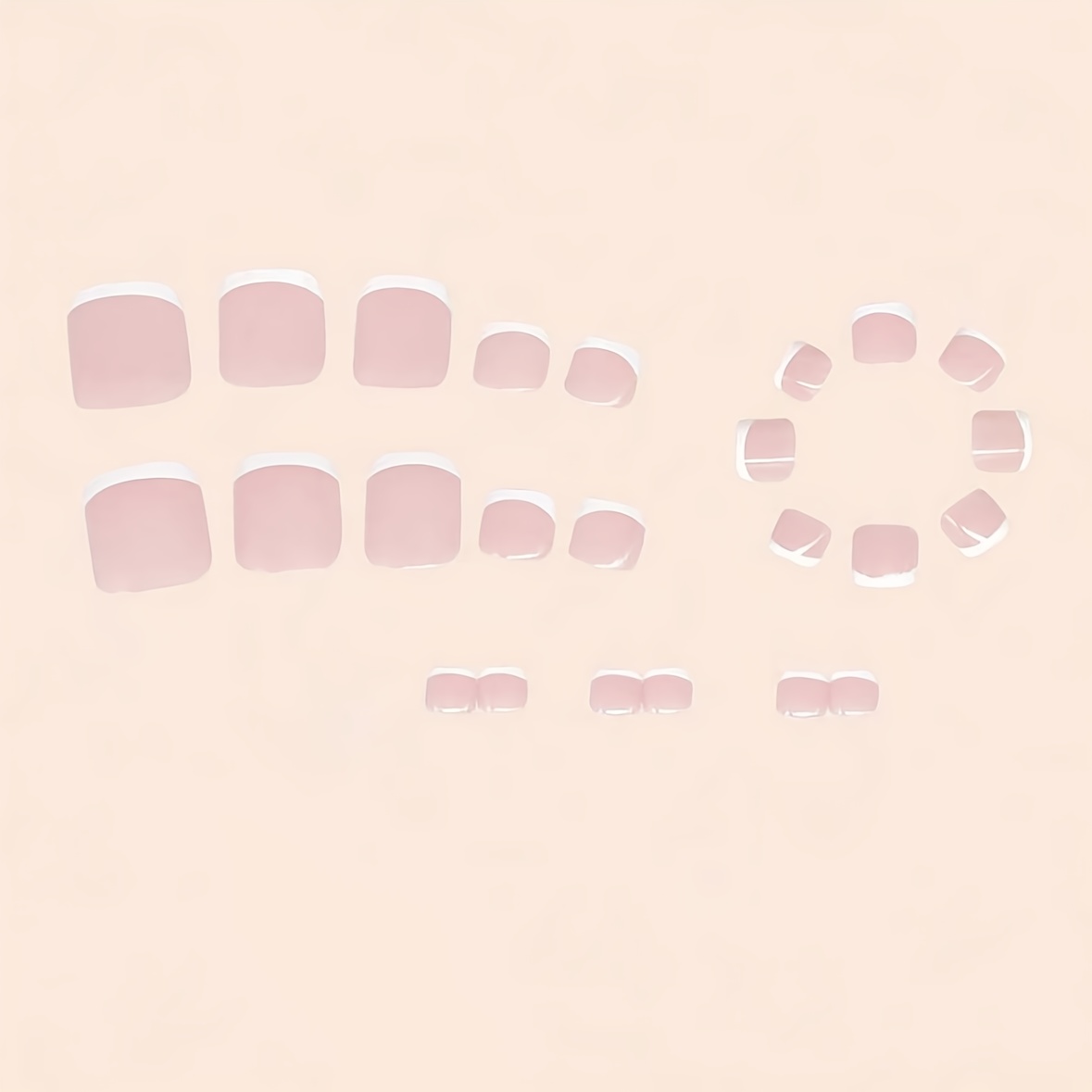 Hand And Foot Suit Press On Nails White French - Image 2