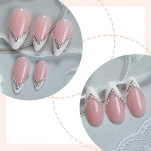 24pcs White V-Shape French Tip Press-On Fake - Image 3