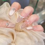 Skirt Rhinestone Butterfly 3D Floral Transparent Cat Eye