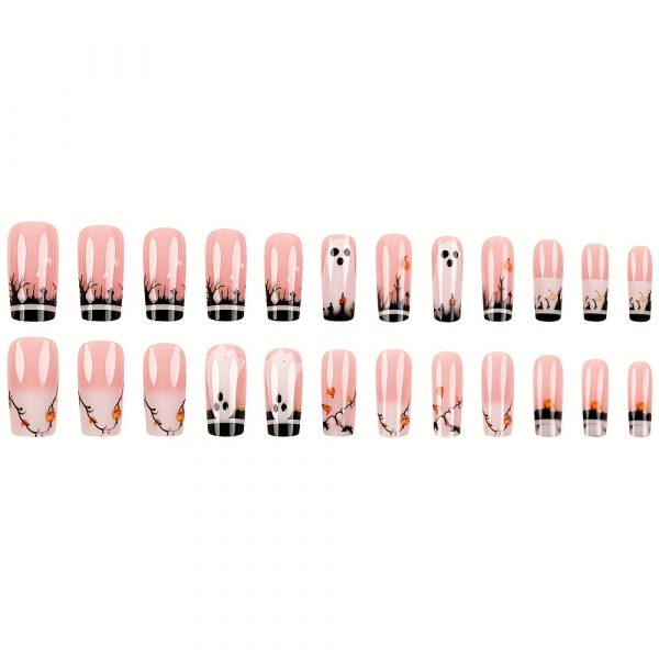 Press-On Nails with Smiling Face Halloween - Image 3