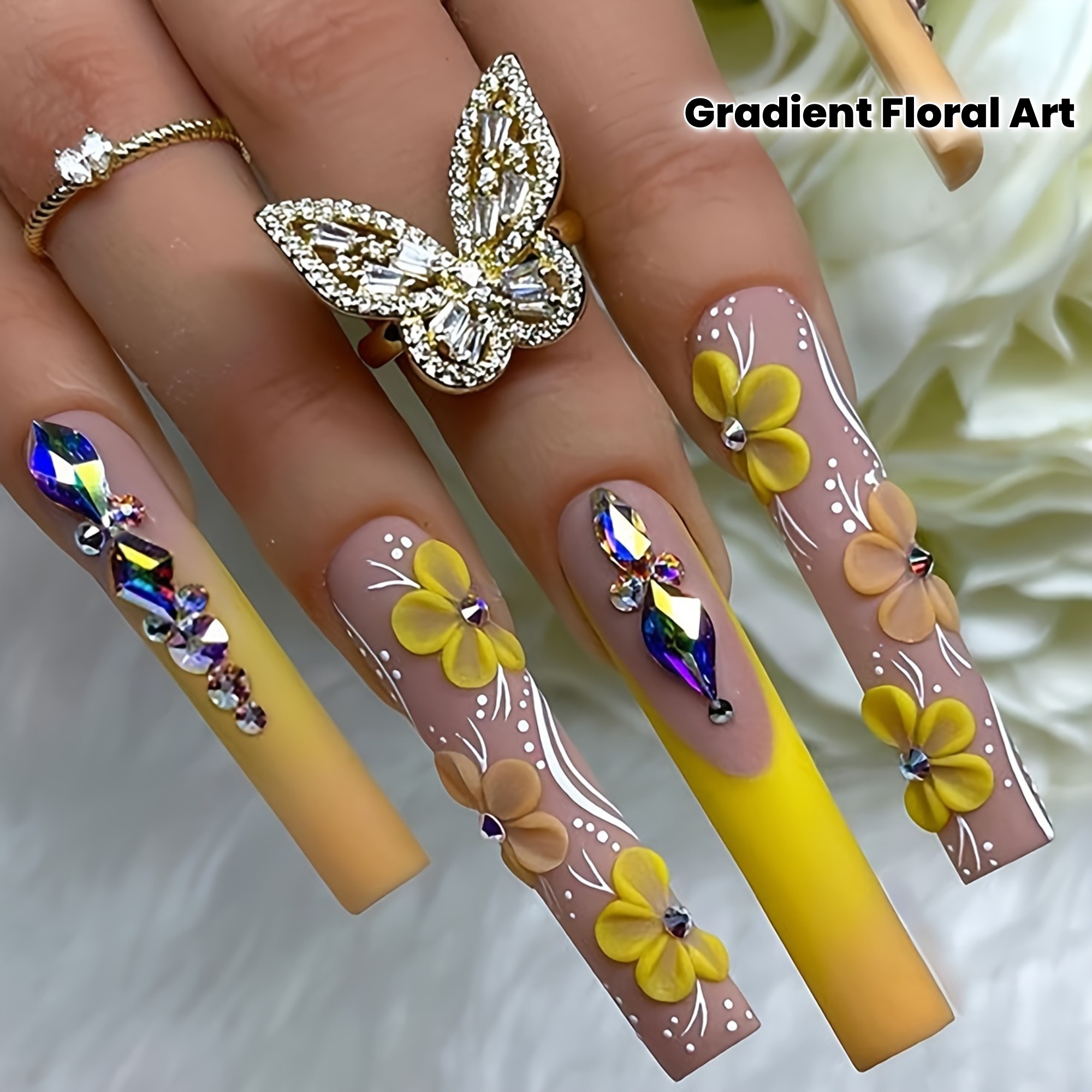 Super Long Square Press-On Nails Set - Image 1