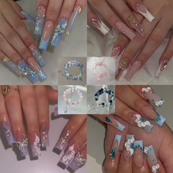 4 Set Nail Tips Design Square Shape - Image 2