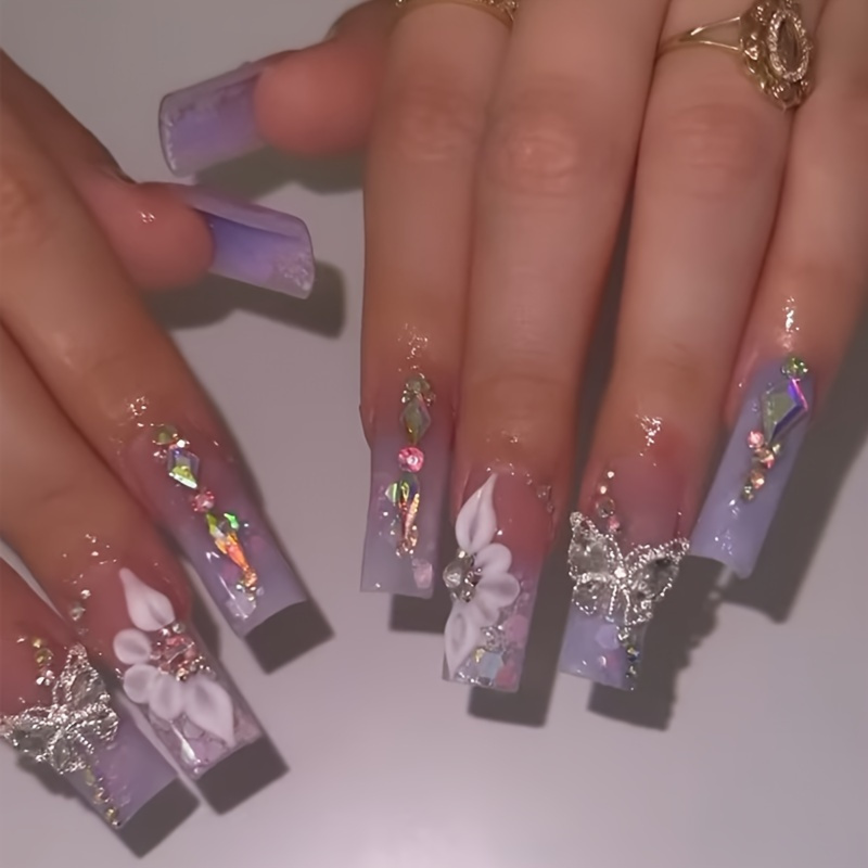 4 Set Nail Tips Design Square Shape - Image 9
