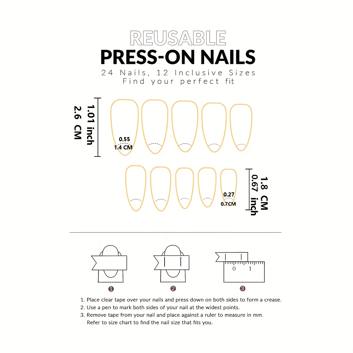 Pink Medium Length Striped Pearlescent Finish - Image 2