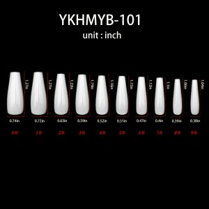 Long Coffin Press On Nails - Ballerina French Tip - Image 6