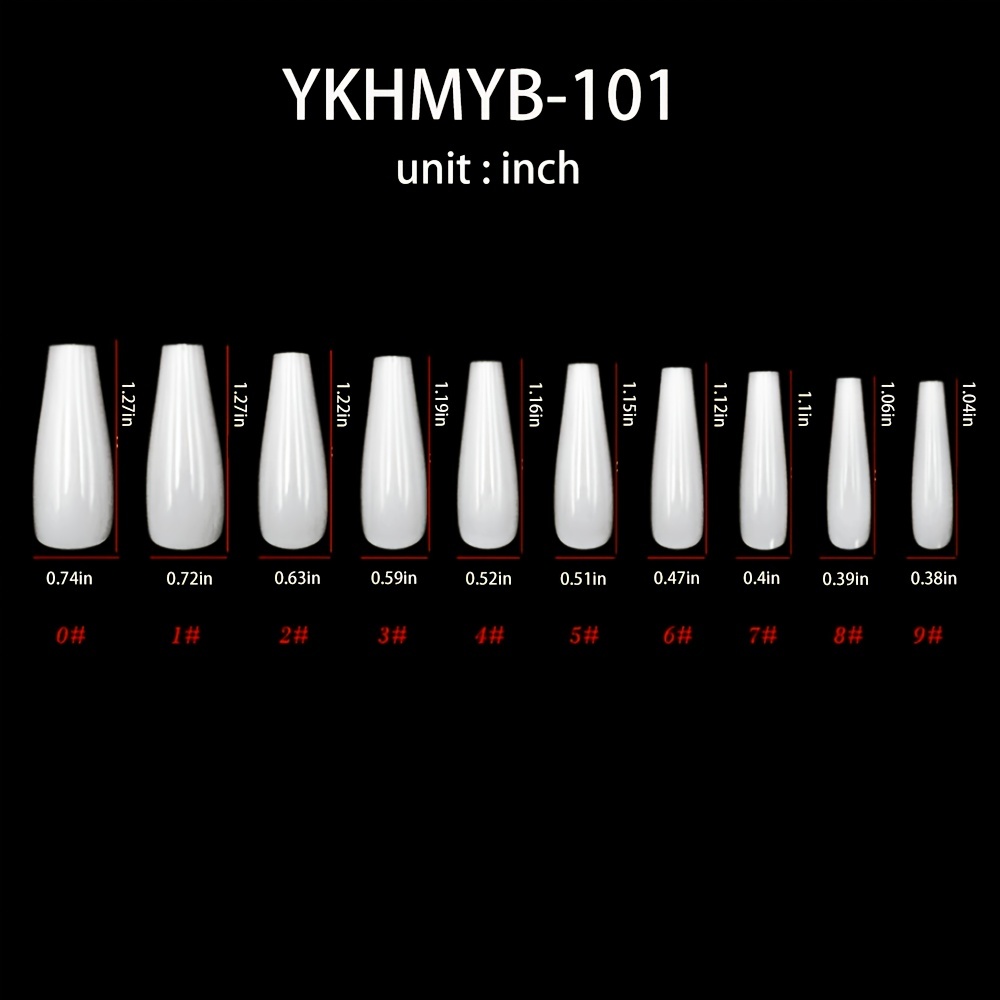 Long Coffin Press On Nails - Ballerina French Tip - Image 6