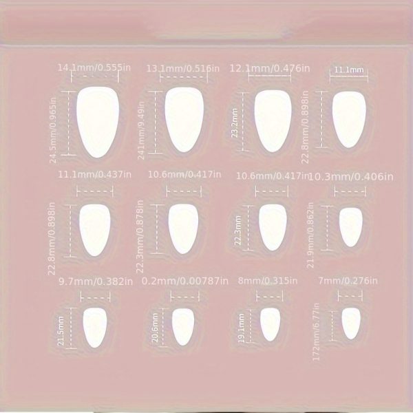 Rings Purple Pink Black Golden Line Nails Medium Almond Shaped - Image 7