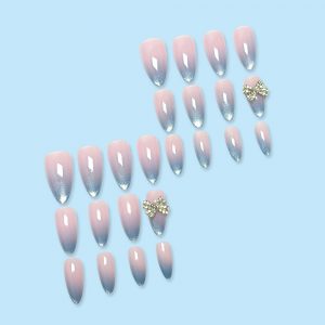 Long French Elegant Teardrop Shape with Glittery Finish - Image 3